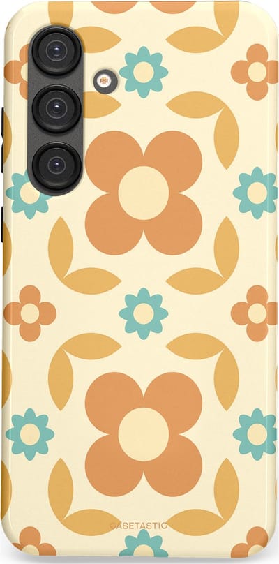 Casetastic hoesje geschikt voor Samsung Galaxy S25 Plus - Dubbellaagse bescherming - Retro verlangen - Fashion Case - Crème Perzik Goud