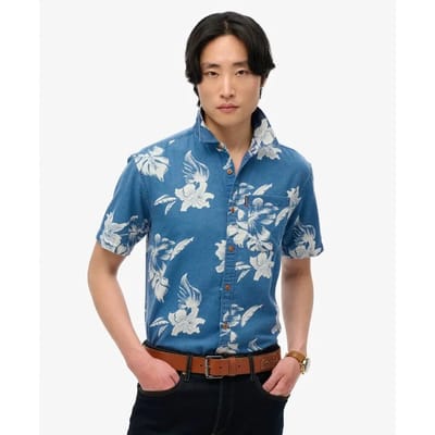 Superdry - Vintage Loom Korte Mouw Overhemd - Heren - Shirts
