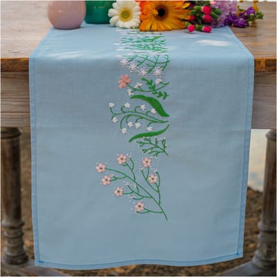 Vervaco - Loper kit Pastel flowers - PN-0222427 - Borduren - Borduurpakket - Borduurpakket volwassenen - Borduurpakket kind
