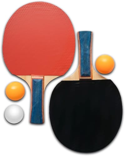 Tafeltennis Set – 2 Batjes & 3 Pingpongballen Inclusief Tas | Compleet Pingpong / Tennis de Table Speelset voor Kinderen en Volwassenen met Kajal Sticker