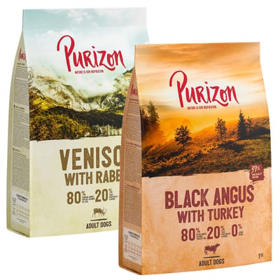 2x1kg Black Angus Rund met Kalkoen & Hertenvlees met Konijn Purizon Hondenvoer