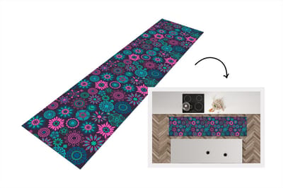 Keukenloper - Loper keuken - Neon - Bloemen - Patronen - 200x50 cm - Keukenloper vinyl