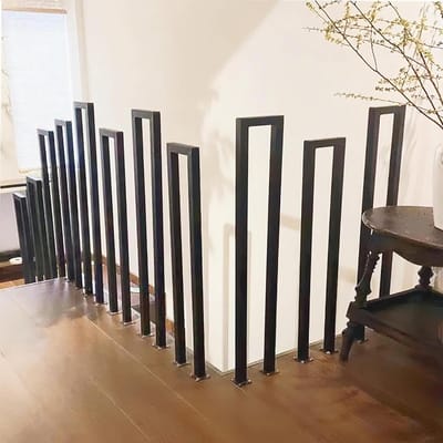 Trapleuning Metaal - Traphek Buiten - Veilig Traplopen - U-vormig Design - 75x20cm - Zwart
