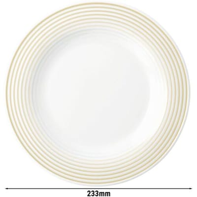 (6 stuks) SELTMANN WEIDEN Bord - plat - Ø 230mm - Zandbeige Wit / Geel