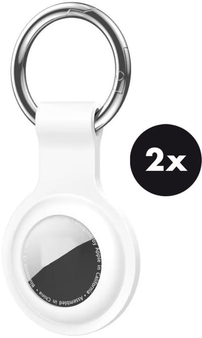 Actie4you® - Sleutelhanger Geschikt voor Apple AirTag - Siliconen Houder – Hoesje - Hanger – 2 Stuks – Wit