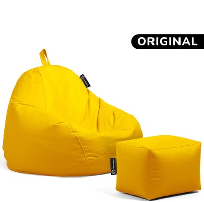 Casacomfy Pear Original - Zitzak met Voetenbankje - Kind & Volwassenen - Binnen & Buiten - Geel