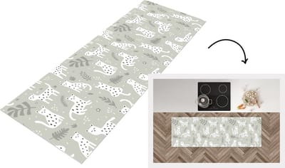 Keukenloper - Loper keuken - Patronen - Luipaard - Bladeren - 150x50 cm - Keukenloper vinyl