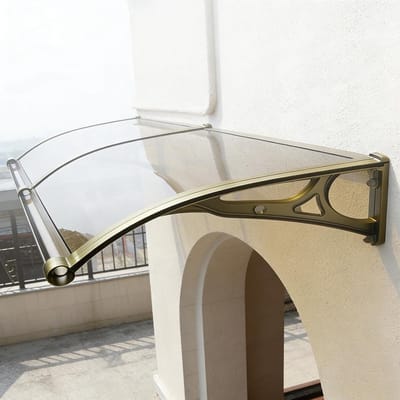 Deur Luifel - Overkapping Huisdeur - Bescherming Buiten - UV Bestendig Polycarbonaat - 60x340cm - Bruin