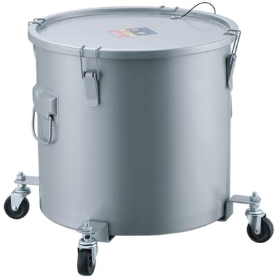 Friteuse Vetemmer, 16 Gallon Olie Afvoer Caddy met Zwenkwielen Basis, Roestvrij Staal Koolstofstaal Coating, Olie Transport Container met Deksel, Vergrendelingsclips, Filter