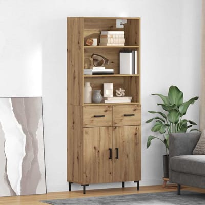 vidaXL - Highboard - Artisan - Eiken - 69,5 - x - 34 - x - 180 - cm - Bewerkt - hout