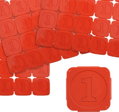 CombiCraft plastic breekmunten met getal 1 in rood - per 1000 munten