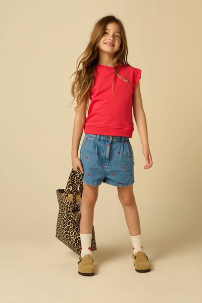 Sissy-Boy - Blauwe denim short met hartjes