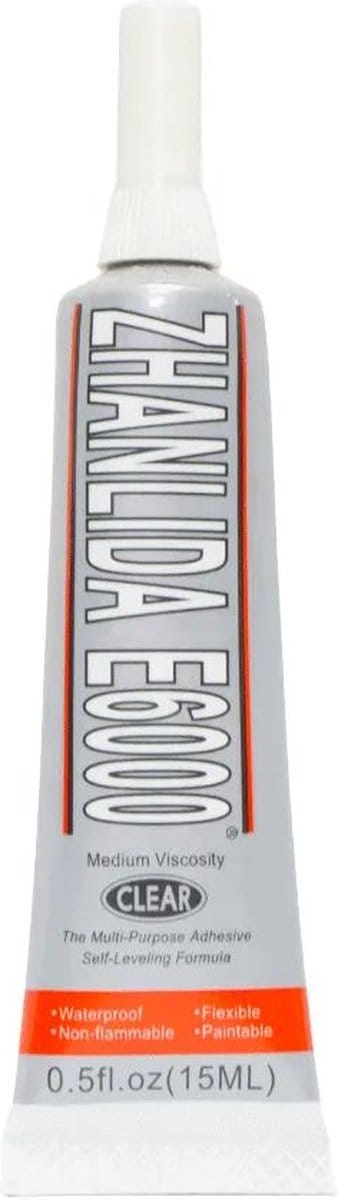 E6000 lijm, Multifunctionele Industriële Transparante Lijm, 15ml, met precisie-tip