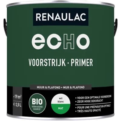Renaulac Echo Bio Primer - Muur En Plafond - Mat Wit - 2,5l