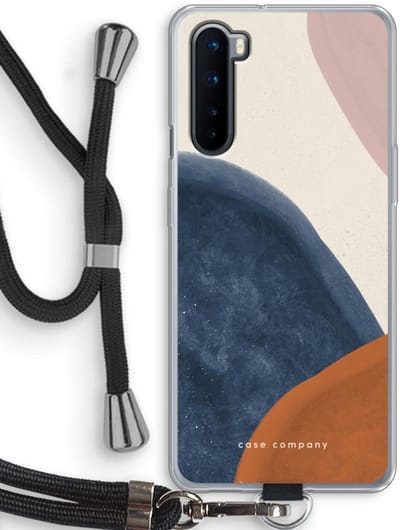 Case Company® - Hoesje met koord geschikt voor OnePlus Nord hoesje met Koord - Geo #1 - Telefoonhoesje met Zwart Koord - Bescherming aan alle Kanten en Over de Schermrand