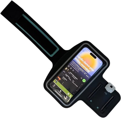 HEM Sportarmband Hoes – Universele Hardloop Armband – Geschikt voor iPhone 15, 14, 13, Samsung Galaxy S24, S23, S22 – Telefoonhouder tot 6,9 inch (17,5 cm) – Verstelbaar & Waterafstotend – Zwart