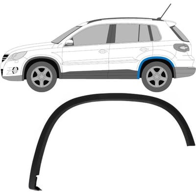 Zijlijst sierlijst achterspatbord voor Volkswagen Tiguan 2007-2016 / Links
