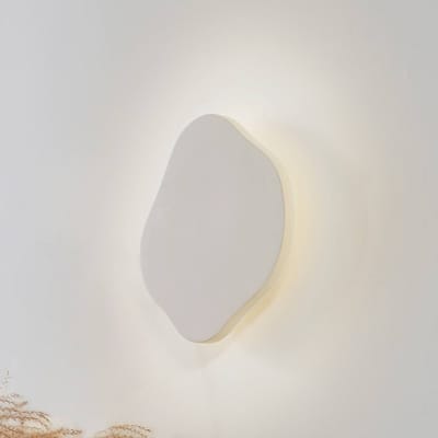 Lindby LED wandlamp Nielson, beige, gips, 30 cm hoog