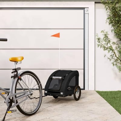 Fietsaanhanger voor huisdieren - Hondenfietskar - Veilig transport - Robuust ijzeren frame - 77 x 545 x 11 cm - Zwart