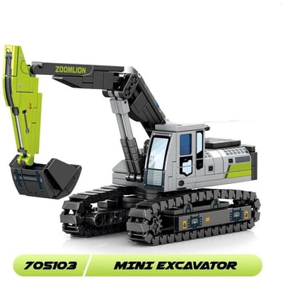 Bouwstenen Stad Constructie Kinderspeelgoed Cementmixer Vrachtwagen Kraan Graafmachine Mini Bulldozer Ideaal voor Jongenscadeaus black