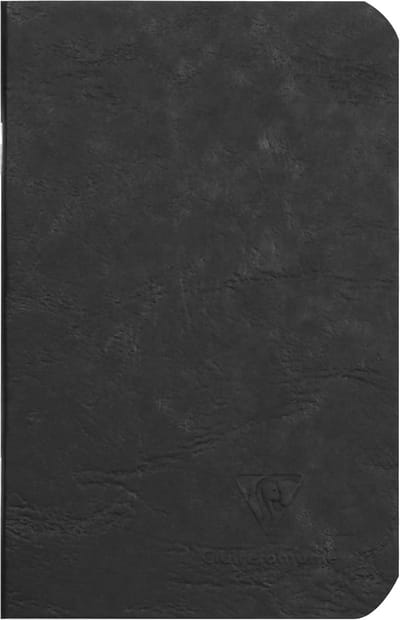 SnelShoppen - Notitieboekje Zwart 9x14 cm - 96 Pagina's Effen Wit - Glanskarton met Lederkorrel - Ideaal voor Reizen, Dagelijks Gebruik en Creatieve A