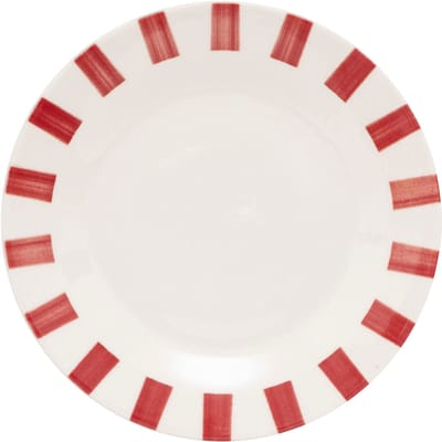 Secret de Gourmet Chéri Plat bord Ø19cm - Set van 6 stuks - Wit/Rood