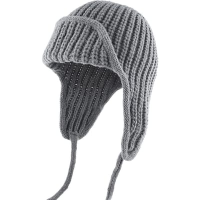 Unisex Wintermuts Gebreid Dik Warm Winddicht Effen Kleur Oor Beanie Winter Outdoor Dagelijks Bombermuts Fietsen Reizen grijs