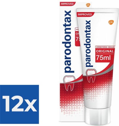 Parodontax Tandpasta Original tegen Bloeden Tandvlees 75 ml - Voordeelverpakking 12 stuks