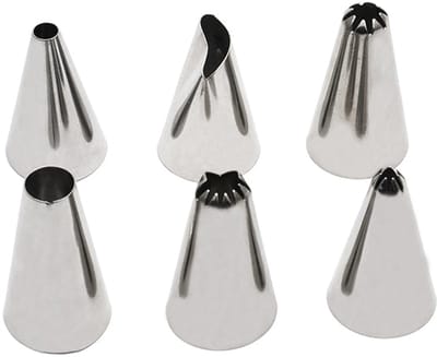 Set van 6 kleine roestvrijstalen spuitmondjes Zenker Smart Pastry