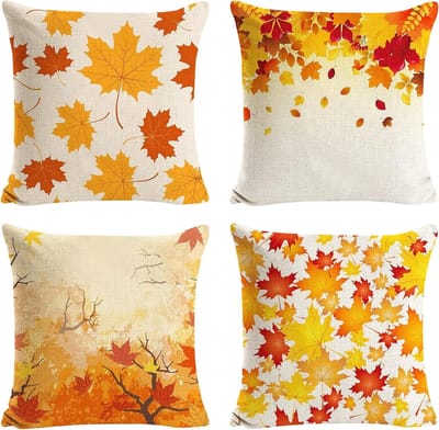 Decoratieve Kussenhoezen 45 x 45 cm met Herfstthema en Esdoornblad - Ideaal voor Sofa en Bed, Perfect voor Oogstfestival en Seizoensdecoratie