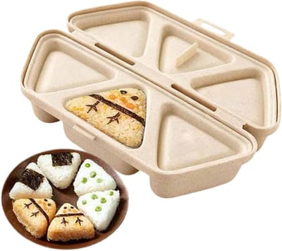 KZQ Anti-aanbak Onigiri Vormen 3D Driehoek Rijstbal Mal – Sushi Maker voor Kinderen Lunch – Herbruikbare Rijstvormer voor School Kantoor Picknick – Makkelijk Schoon te Maken