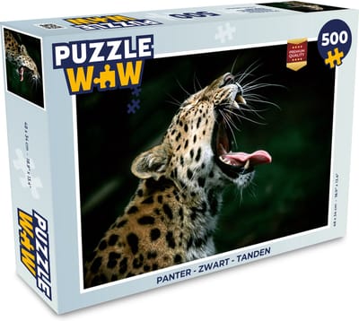 Puzzel Panter - Zwart - Tanden - Legpuzzel - Puzzel 500 stukjes
