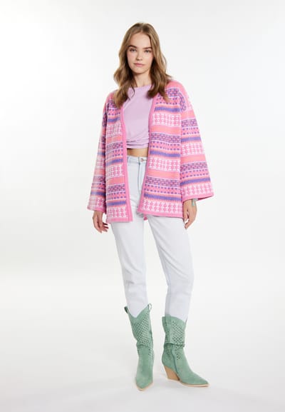 IZIA Vest Dames Roze Veelkleurig