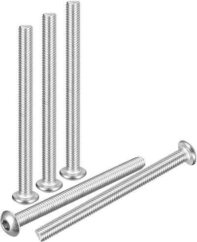 M4-0,7 x 50 mm lenskopschroeven met binnenzeskant, verpakking van 10 stuks, geschikt voor racefiets, auto, motorfiets, 304 roestvrij staal, wit gelakt, zeskantige aandrijfbevestigingen