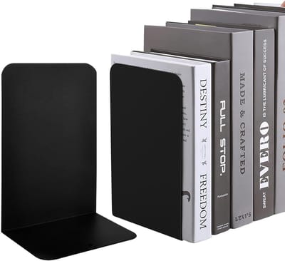 Set van 4 metalen boeksteunen 14 x 10 x 20 cm - Elegante en robuuste boekendorganiser voor kinderen en kantoor, perfect voor boekenplanken en interieurdecoratie