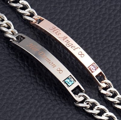Angel & Demon Armband set voor Hem en Haar - Romantisch Liefdes Cadeau - Valentijnsdag - Valentijn Cadeautje voor Mannen
