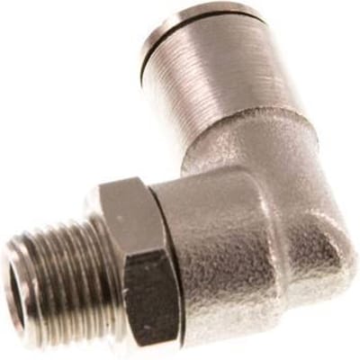 6mm x R1/8'' 90 graden L-verbinding Messing Insteekfitting Buitendraad Draaibaar NBR [2 Stuks]