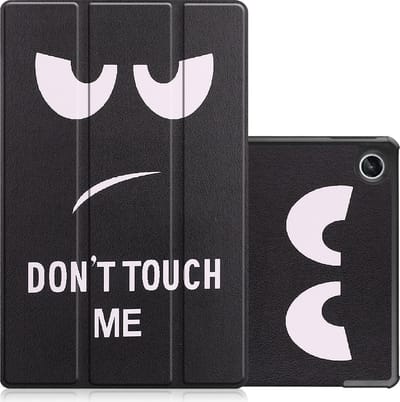 Hoes - Geschikt voor Lenovo Tab M10 Plus (3e / 3rd Generatie) - Dun & Stevig - Trifold Bookcase - Hard Cover - Hardcover Book Case - Tablet Hoesje - Don't Touch Me