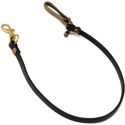 Punk Stijl Broekketting Handgemaakt Lang Koeienhuid Effen Echt Leer Sleutelhanger Jean Portemonnee Ketting