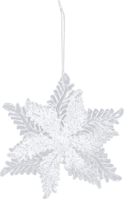 JJA - Glitter sneeuwvlok hanger 11 cm willekeurig model voor kerstboom