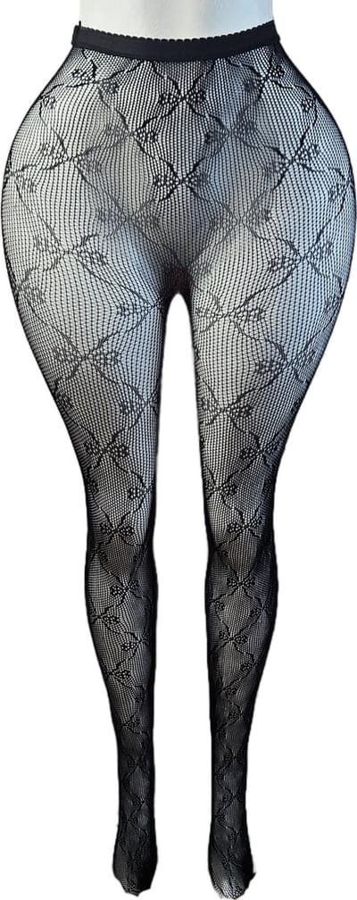 BamBella ® - Panty -Onesize - gaas maillot dunne pantys Dames - Onesize - lingerie van kant zwart