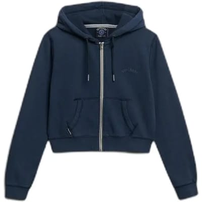 Superdry - Essential Logo Cropped Zip Hoodie - Dames - Hoodies