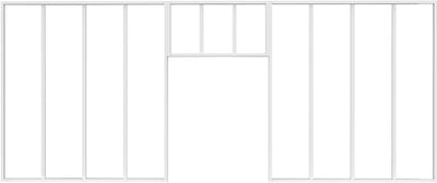 Vente-unique Set van 2 atelierramen met bovenlicht in thermisch gelakt aluminium - 2 x L120 x H130 + L73 x H40 cm - Wit - BAYVIEW