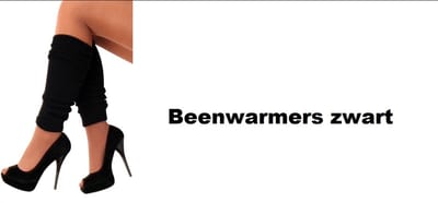 Paar Beenwarmers zwart - Merk Partyxplosion - Festival thema feest verjaardag party disco sport
