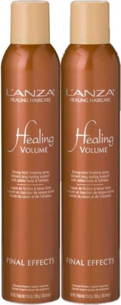 L'Anza Healing Volume Final Effects Finishing Spray 2 x 350 ml + Tangle Teezer Wet Detangler – Extra Hold & Glans