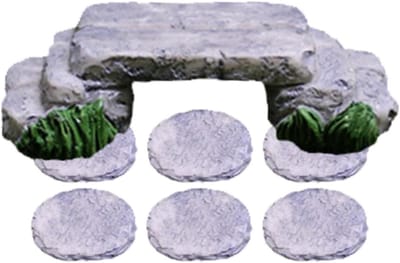 Miniatuur Tuinbrug - Decoratie Brug Stapstenen - Landschap Creëren - Duurzaam Hars Materiaal - 6 x 2.8 x 1.5 cm