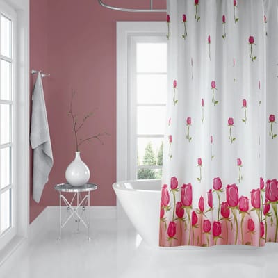 Casabueno Douchegordijn 180x200 cm - Gebloemd Patroon - Polyester - Waterdicht - Sneldrogend - Anti Schimmel - Wasbaar - 7017