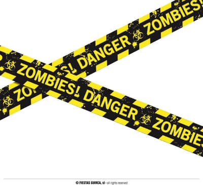 Fiestas Guirca - Markeerlint Zombie DANGER (6 meter) - Halloween - Halloween Decoratie - Halloween Versiering