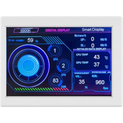 3,5 inch IPS-monitor Computers Monitor CPU GPU Monitoring Subscherm ABS-behuizing Ondersteuning