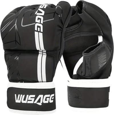 Bovista MMA Handschoenen - Gloves - Sparring Handschoenen - Heren - Dames - Grappling - Bokshandschoenen - Vecht Handschoenen - Zwart met Wit